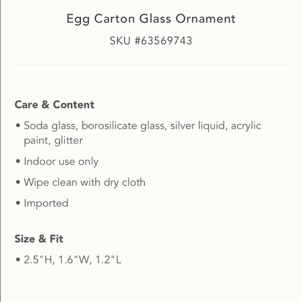 Anthropologie Holiday Christmas Tree Egg Carton Glass Ornament NWT AnthroLiving - Picture 5 of 7